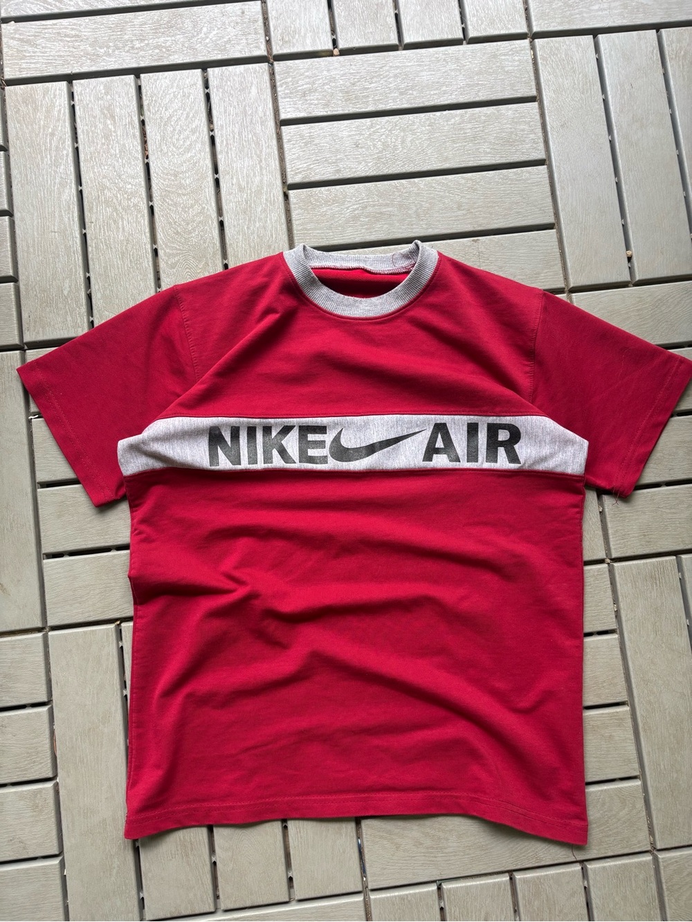 Nike Red and Gray 'Nike Air' Graphic Tee